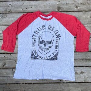 True Religion Graphic T Shirt Skull Long Sleeve XL